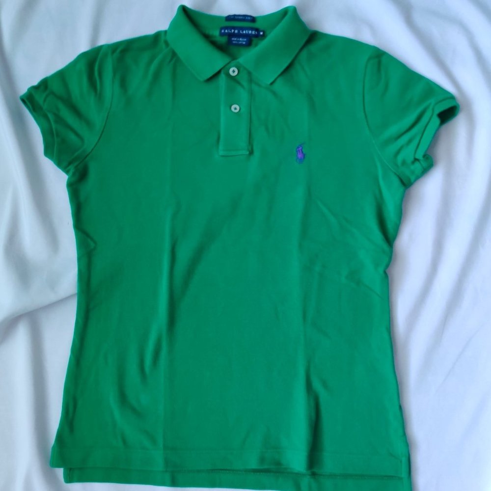 Ralph Lauren Polo Skinny Shirt Women Green Medium